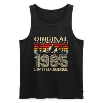 40th Birthday Vintage September Vintage 1985 - Men's Premium Organic Tank Top - black - Front - Michal (187cm)