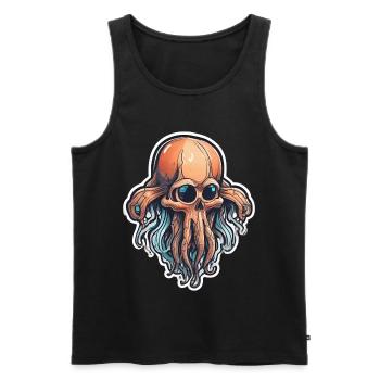 Eco-Friendly Squid Skull - Men's Premium Organic Tank Top - black - Front - AI Model Male 178 light (178cm)