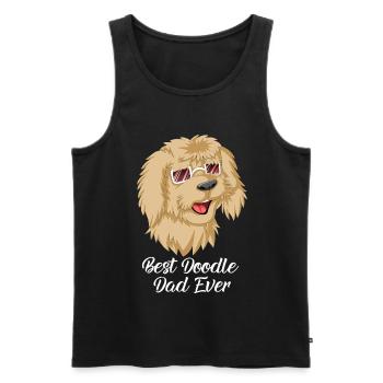 Golden Doodle Papa Hund mit Sonnenbrille - Männer Premium Bio Tank Top - Schwarz - Vorne - AI Model Male 178 light (178cm)