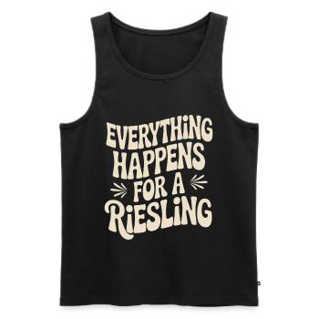 Wine Wine Drinker Everything Happens For A Riesling - Men's Premium Organic Tank Top - black - Front - AI Model Male 178 light (178cm)