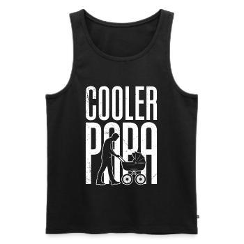 Werdender Papa COOLER PAPA Lustiges - Männer Premium Bio Tank Top - Schwarz - Vorne - AI Model Male 178 light (178cm)