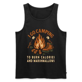 I Go Camping To Burn Calories Camper Van Adventure - Men's Premium Organic Tank Top - black - Front - AI Model Male 178 light (178cm)