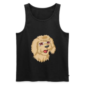 Loving Doodle with Sunglasses - Men's Premium Organic Tank Top - black - Front - AI Model Male 178 light (178cm)