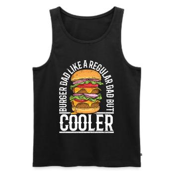 Burger Dad - Débardeur bio Premium Homme - noir - Devant - AI Model Male 178 light (178cm)