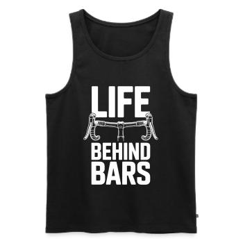 Life Behind Bars Cyclist Shirt - Men's Premium Organic Tank Top - black - Front - AI Model Male 178 light (178cm)