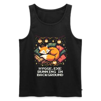 Hygge.exe s'exécute en arrière-plan - Débardeur bio Premium Homme - noir - Devant - Michal (187cm)
