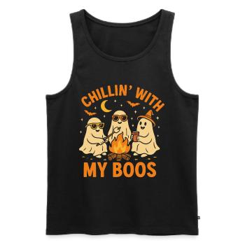 Chillen mit meinen Buhs - Männer Premium Bio Tank Top - Schwarz - Vorne - AI Model Male 178 light (178cm)