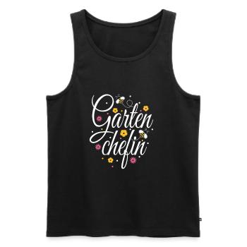 Gärtnerin Gartenchefin  - Männer Premium Bio Tank Top - Schwarz - Vorne - AI Model Male 178 light (178cm)