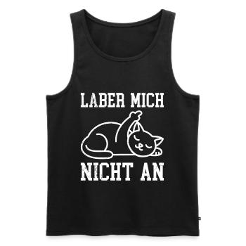 Mallorca LABER MICH NICHT AN Anti Flirt Lustiges - Men's Premium Organic Tank Top - black - Front - AI Model Male 178 light (178cm)
