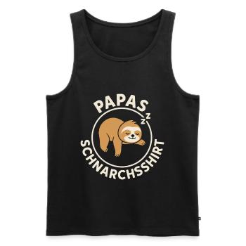 Vaterschaft PAPAS SCHNARCHSSHIRT LUSTIG - Männer Premium Bio Tank Top - Schwarz - Vorne - AI Model Male 178 light (178cm)