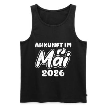 Expectant mother ARRIVING IN MAY 2026 Funny - Men's Premium Organic Tank Top - black - Front - Michal (187cm)