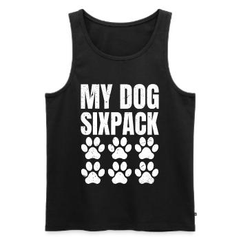 My Dog Six Pack Retro - Men's Premium Organic Tank Top - black - Front - AI Model Male 178 light (178cm)
