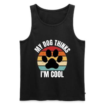 my dog thinks I'm cool - Männer Premium Bio Tank Top - Schwarz - Vorne - AI Model Male 178 light (178cm)