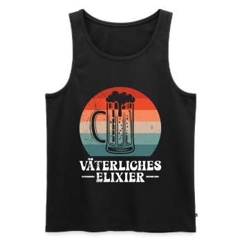 Fatherhood FATHERLY ELIXIR Funny - Men's Premium Organic Tank Top - black - Front - AI Model Male 178 light (178cm)