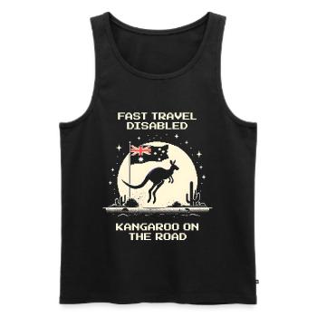 Känguru auf dem Weg im Retro-Design - Männer Premium Bio Tank Top - Schwarz - Vorne - Michal (187cm)
