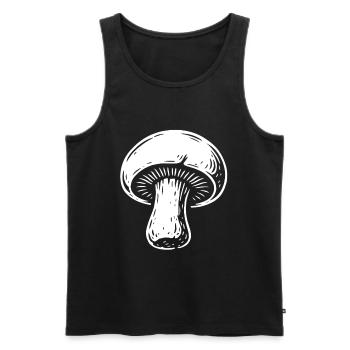 Champignon Pilzsammler - Pilze - Spruch - Männer Premium Bio Tank Top - Schwarz - Vorne - Michal (187cm)