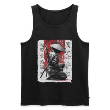 Épée de samouraï, guerrier japonais, combattant ninja - Débardeur bio Premium Homme - noir - Devant - Michal (187cm)