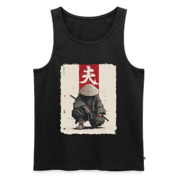 Épée de samouraï, guerrier japonais, combattant ninja - Débardeur bio Premium Homme - noir - Devant - Michal (187cm)
