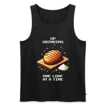 XP-Grind: Ein Laib nach dem andern | Brot backen - Männer Premium Bio Tank Top - Schwarz - Vorne - AI Model Male 178 light (178cm)