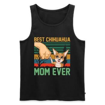 maman chihuahua - Débardeur bio Premium Homme - noir - Devant - Michal (187cm)