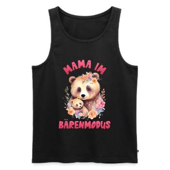 Expectant mother MOM IN BEAR MODE Funny - Men's Premium Organic Tank Top - black - Front - AI Model Male 178 light (178cm)