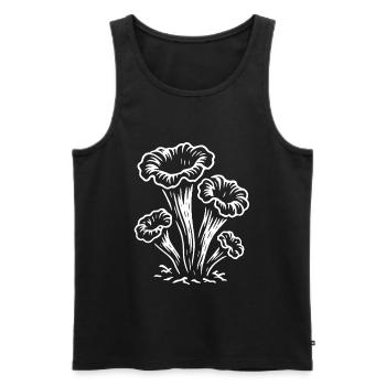 Herbsttrompete - Pilzsammler - Pilze - Spruch - Männer Premium Bio Tank Top - Schwarz - Vorne - Michal (187cm)