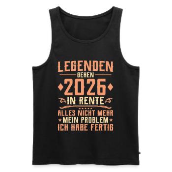 Legenden gehen 2026 in Rente - Abschied Kollege - Männer Premium Bio Tank Top - Schwarz - Vorne - Michal (187cm)