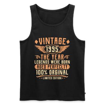 30. Geburtstag Vintage - Jahrgang 1995 - Männer Premium Bio Tank Top - Schwarz - Vorne - Michal (187cm)