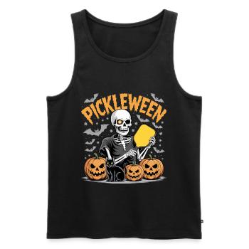 Pickleween Pickleball Spieler Lustig Halloween - Männer Premium Bio Tank Top - Schwarz - Vorne - AI Model Male 178 light (178cm)