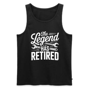 The Legend Has Finished Work Mechanic Retirement - Men's Premium Organic Tank Top - black - Front - Michal (187cm)