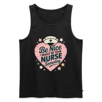 Soyez gentil Je pourrais être votre infirmière un jour - Débardeur bio Premium Homme - noir - Devant - Michal (187cm)