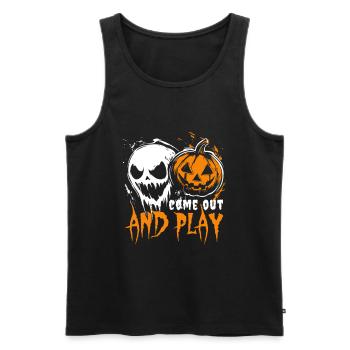 Halloween Kostüm - Come out and play - Geschenk - Männer Premium Bio Tank Top - Schwarz - Vorne - AI Model Male 178 light (178cm)