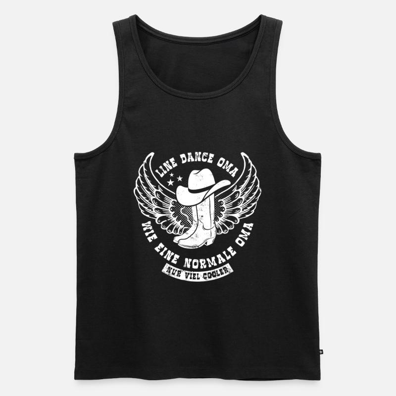 Linedance_Oma_wie_eine_normale_Oma - Männer Premium Bio Tank Top - Schwarz