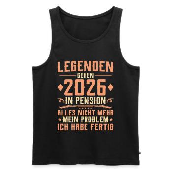 Legenden gehen 2026 in Pension - Abschied Kollege - Männer Premium Bio Tank Top - Schwarz - Vorne - Michal (187cm)
