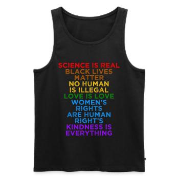 Social Justice Love Equality Human Rights  - Men's Premium Organic Tank Top - black - Front - Michal (187cm)