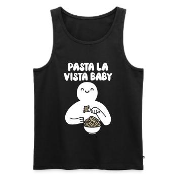 Pasta la vista baby - Männer Premium Bio Tank Top - Schwarz - Vorne - Michal (187cm)