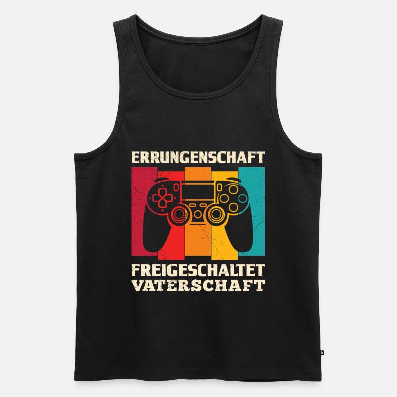 Werdender Vater ERRUNGENSCHAFT FREIGESCHALTET - Männer Premium Bio Tank Top - Schwarz
