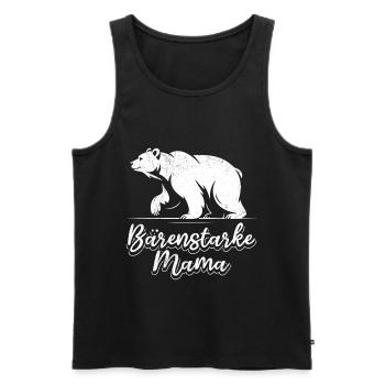 Werdende Mutter BÄRENMAMA Bald Mama Lustiges - Männer Premium Bio Tank Top - Schwarz - Vorne - AI Model Male 178 light (178cm)