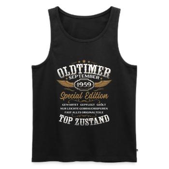 66. Geburtstag Geschenk Oldtimer September 1959 - Männer Premium Bio Tank Top - Schwarz - Vorne - AI Model Male 178 light (178cm)