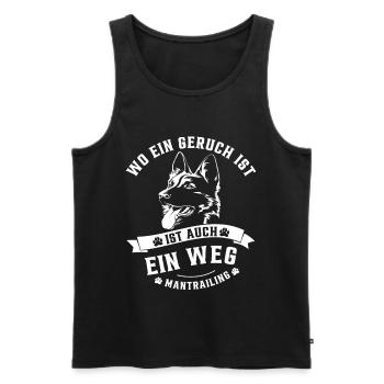 Mantrailing - Wo ein Geruch da ein Weg Schäferhund - Männer Premium Bio Tank Top - Schwarz - Vorne - Michal (187cm)