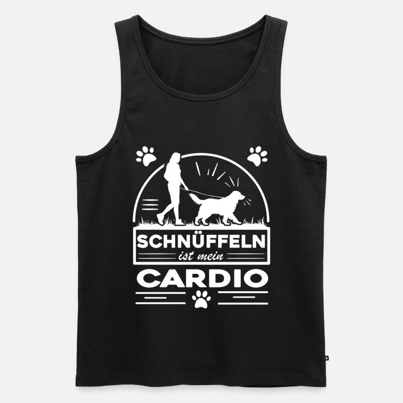 Mantrailing - Schnüffeln ist mein Cardio - Männer Premium Bio Tank Top - Schwarz