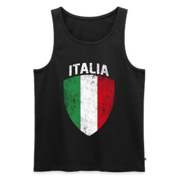 Vintage Tricolor Schild Italien Flammen - Männer Premium Bio Tank Top - Schwarz - Vorne - Michal (187cm)
