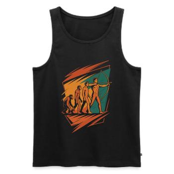 Evolution of Archery Archer Bow Target - Men's Premium Organic Tank Top - black - Front - AI Model Male 178 light (178cm)
