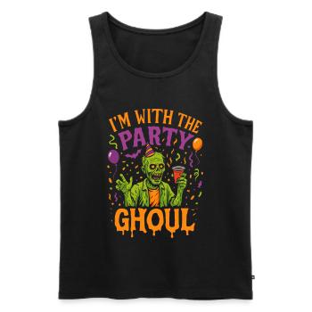 I’m With The Party Ghoul, tenue de groupe d’halloween - Débardeur bio Premium Homme - noir - Devant - AI Model Male 178 light (178cm)