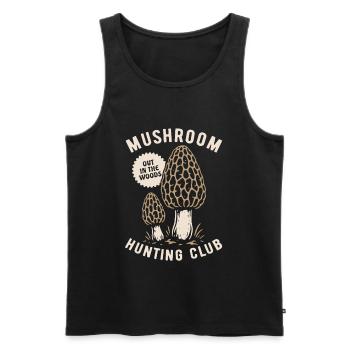 Mushroom Hunting Club, Morchel, Pilzsammler, Pilz - Männer Premium Bio Tank Top - Schwarz - Vorne - AI Model Male 178 light (178cm)