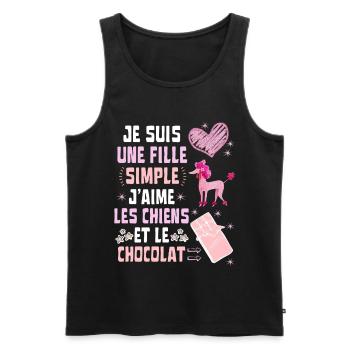 I'm a Simple Dogs and Chocolate Girl - Men's Premium Organic Tank Top - black - Front - Michal (187cm)