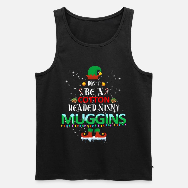 Baumwollkopf Muggins Weihnachten - Männer Premium Bio Tank Top - Schwarz