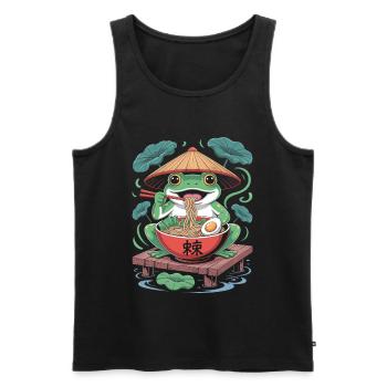 Frosch Ramen Enjoyment Adventure with Asian - Men's Premium Organic Tank Top - black - Front - Michal (187cm)