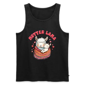 Bald Mama MAMA LLAMA MUTTER Lustiges - Männer Premium Bio Tank Top - Schwarz - Vorne - AI Model Male 178 light (178cm)