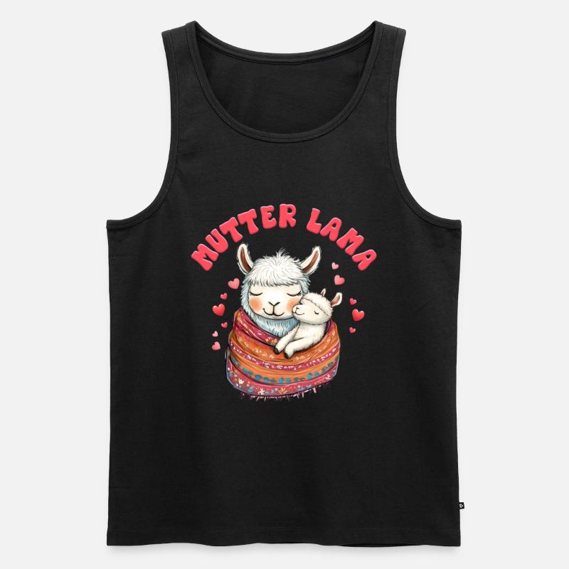 Bald Mama MAMA LLAMA MUTTER Lustiges - Männer Premium Bio Tank Top - Schwarz